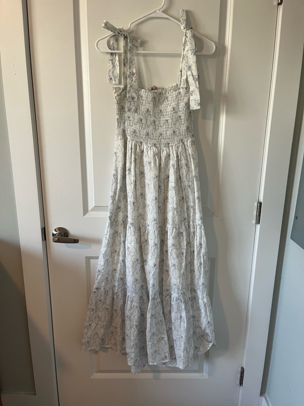 Morning Lavender Tie Strap Smocked Midi Dress - Picture 6 of 6
